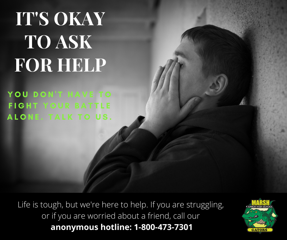 Teen Upset and graphic for Anonymous Hotline - 1-800-473-7301