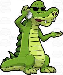 An aligator on a smartphone